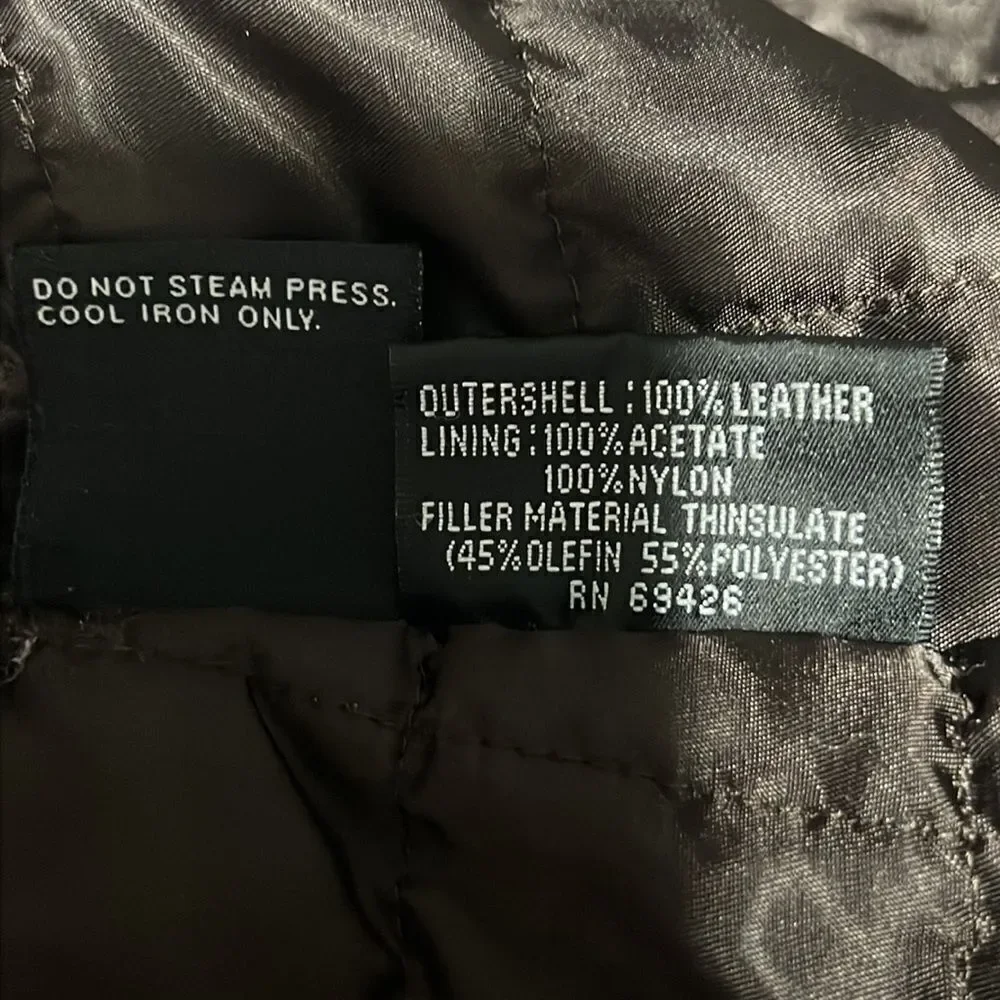 🔥🔥 WILSONS LEATHER Women’s Black Leather Jacket Thinsulate Zip Removable Liner